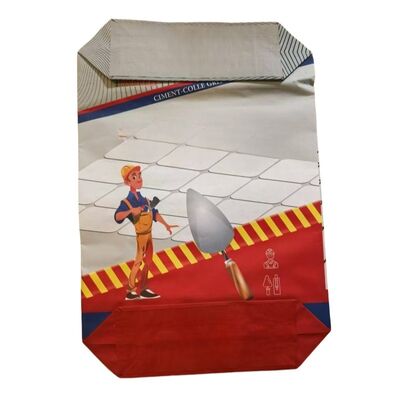 Kalite  20kg 25kg 40kg 2 Ply Paper Bags / Kraft Paper Cement Bags With Adhesive Powder Fabrika