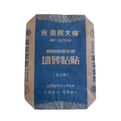 Çimento 2 Katlı Kağıt Torbalar Suya Dayanıklı 20kg Çok Duvarlı Kraft Kağıt Torbalar Lamine
