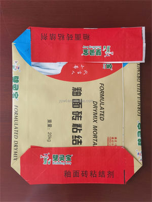 25KG 40KG 50KG Baskılı BOPP Dokuma Çanta Blok Alt Çimento Vana Çuval