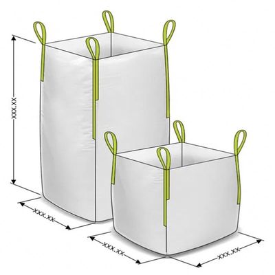 İnşaat Çimento Jumbo Çantalar Düz Tabanlı 1 Ton Baskılı Dökme Çanta