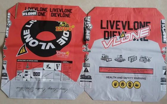 Suya Dayanıklı 2 Katlı Kağıt Torbalar Baskılı Özelleştirilmiş 20kg Çimento Torbaları 90gsm