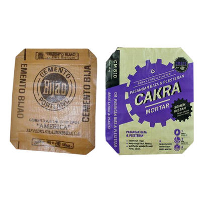 50 kg Çimento Ambalajı İçin Valfli Yüksek Çekme Mukavemetli PP Dokuma Blok Tabanlı Çuval