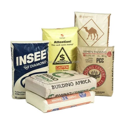 Kendi kendine kapanan inşaat malzemesi ambalajı Valf ambalajlı PP çimento torbası