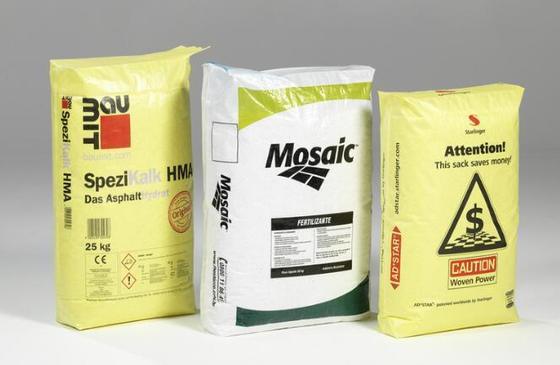 50 kg kare altı sement torbası için dokuma polipropilen laminatlı tüplü valf torbası Yüz yüzeyi 100% bakire polipropilen baskı