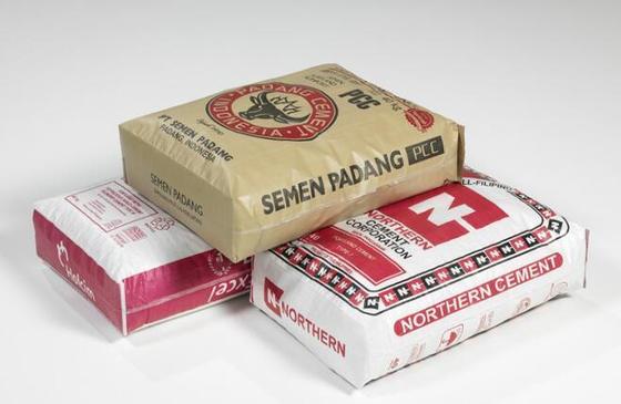 50 kg kare altı sement torbası için dokuma polipropilen laminatlı tüplü valf torbası Yüz yüzeyi 100% bakire polipropilen baskı