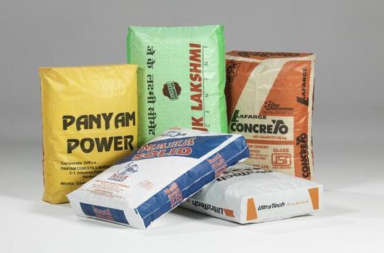 50 kg kare altı sement torbası için dokuma polipropilen laminatlı tüplü valf torbası Yüz yüzeyi 100% bakire polipropilen baskı