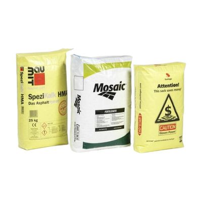 PP Çimento Torbası Laminasyonlu Çok Renkli Yazdırma Nem Eşitliği