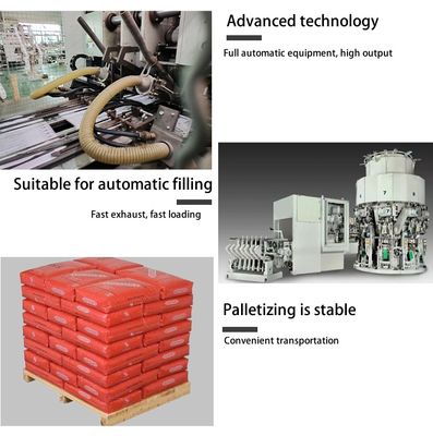 25kg 40kg 50kg Harç Ambalaj Torbası PP Blok Alt Torba, Çimento Harcı Alçı Sıva Alçı Tozu için Kendiliğinden Kapanan Valfli