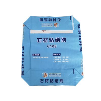 Renkli BOPP Baskı 20kg 25kg Kapasiteli Çimento ve Kuru Karıştırma Yapışkanı ile PP Dokuma Valf Çantası