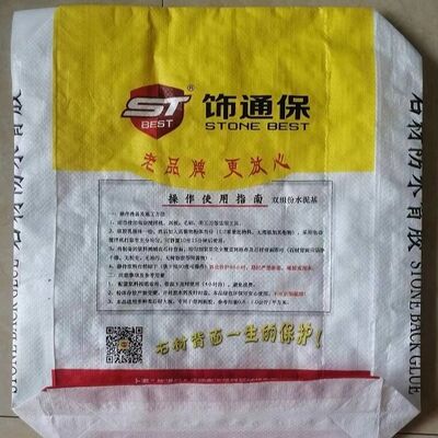 Islaklık Dayanıklı BOPP 20kg 25kg 30kg Kuru Karıştırılmış Taş Arka Yapışkan için PP Dikiş Valf Çantası