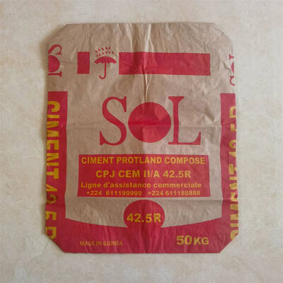 2 Katmanlı 90GSM Kağıt Valfli Torba, 20kg 25kg 30kg 40kg Harç İçin Blok Tabanlı