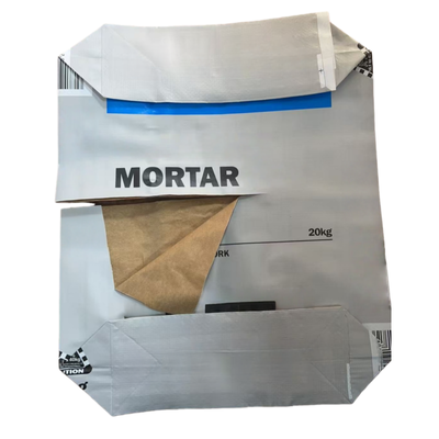 20KG 25KG Kuru Karışımlar Çimento Torbası Dokuma PP Valfli Torba İç Kağıt Astarlı Neme Dayanıklı Çimento Ambalajı 20-25KG