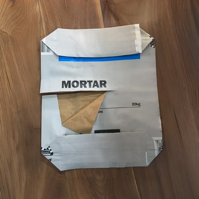 20KG 25KG Dry Mixtures Cement Bag Woven PP Valve Bag with Inner Paper  Liner Moisture-Proof Cement Packaging 20-25KG