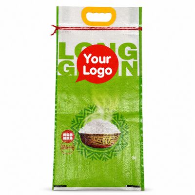 BOPP Laminasyonlu PP Dokumalı Nemden Korunur Pirinç Torbaları 25kg 50kg Ağır Görevli Polipropilen Valf Torbaları Su geçirmez Tarım Taneleri